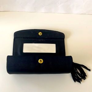 Black Grosgrain satin ribbed Glasses/Sunglasses Case, Excellent condition.